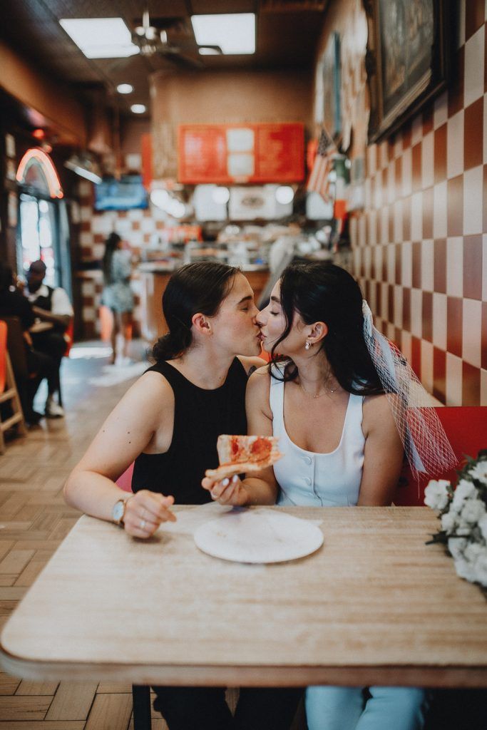 NYC elopement of lesbian couple - by Lucie B. Photo brooklyn wedding photographer