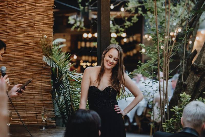 LGBTQ wedding of two brides in brooklyn restaurant