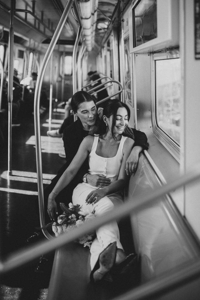 NYC elopement of lesbian couple - by Lucie B. Photo brooklyn wedding photographer