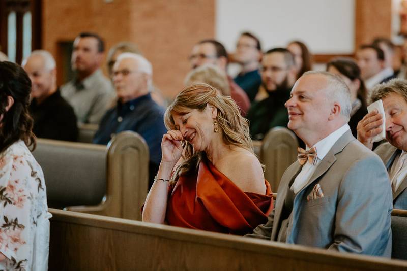 Bride's mom at hudson valley wedding ceremony