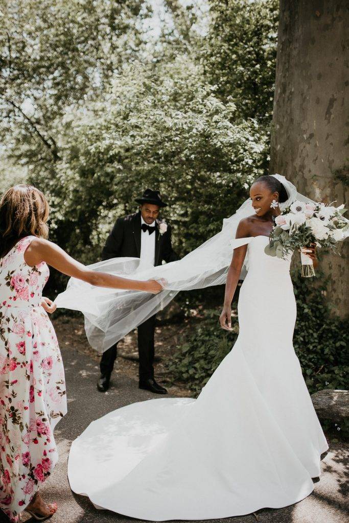 Bride portrait at nyc wedding in central park