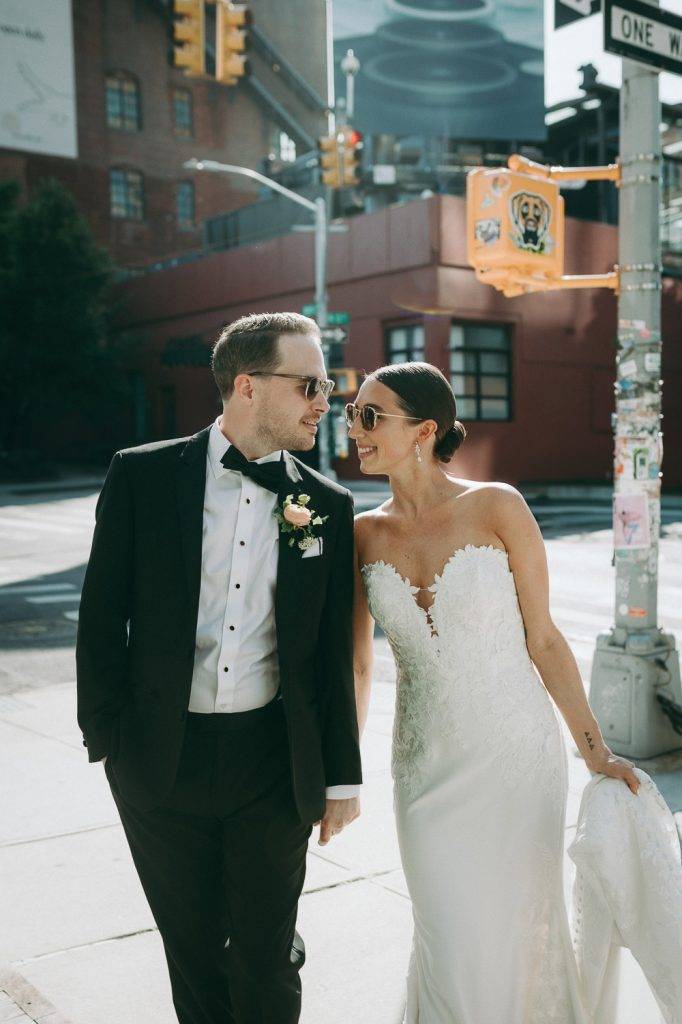 Bride and groom portrait at brooklyn wedding at the william vale