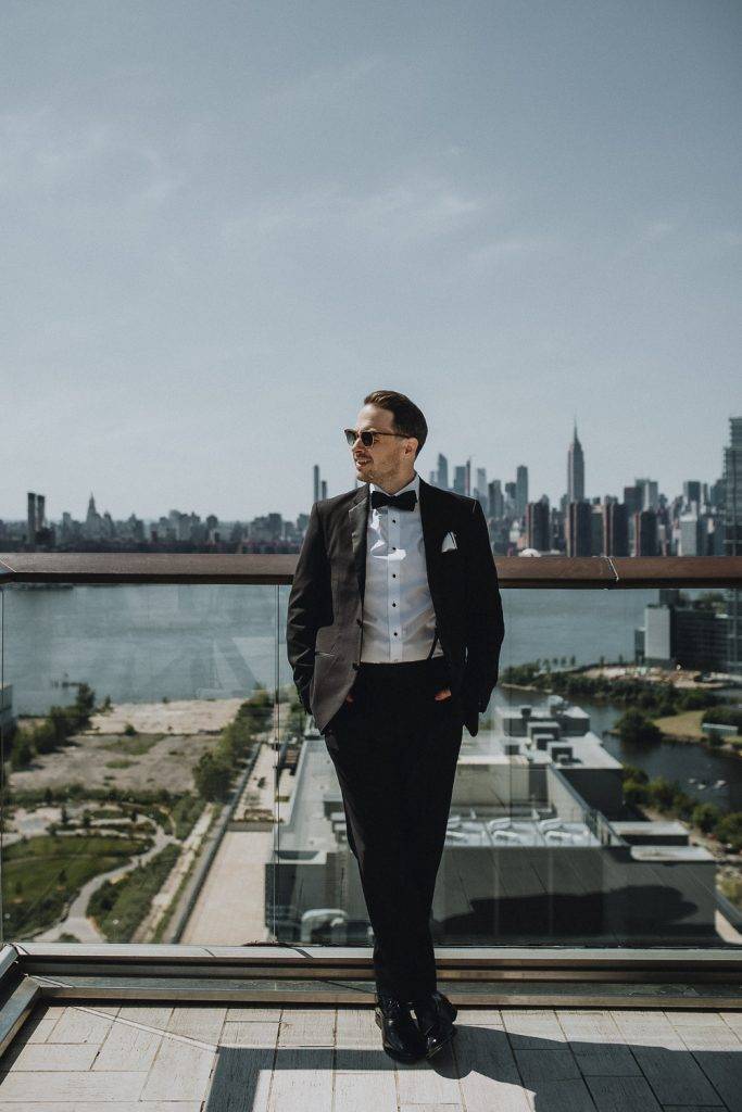 Groom portrait at brooklyn wedding at the william vale