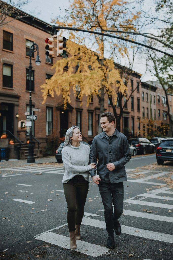 Fall engagement session in cobble hill brooklyn
