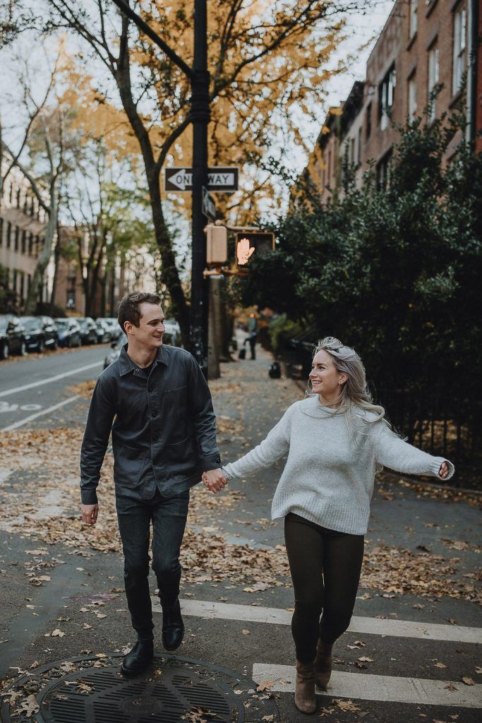 Fall engagement session in cobble hill brooklyn