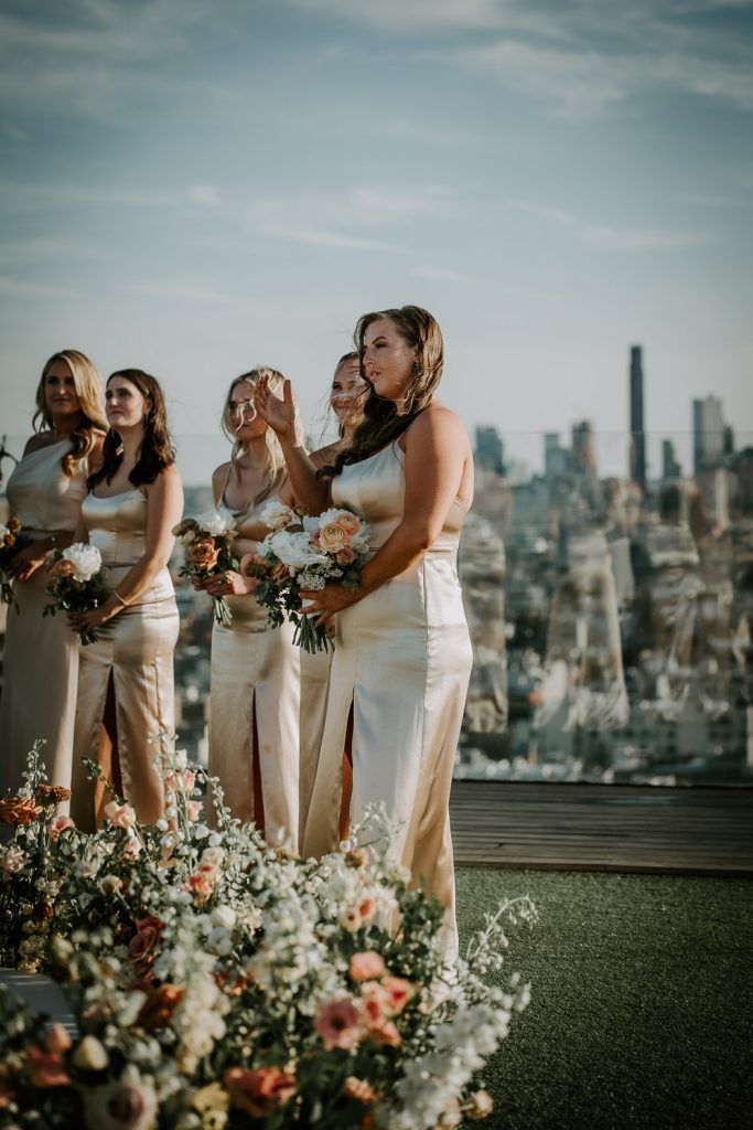 Wedding ceremony on top of the william vale in brooklyn