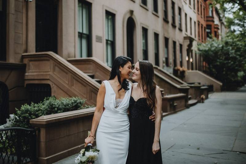 LGBTQ wedding of two brides in brooklyn