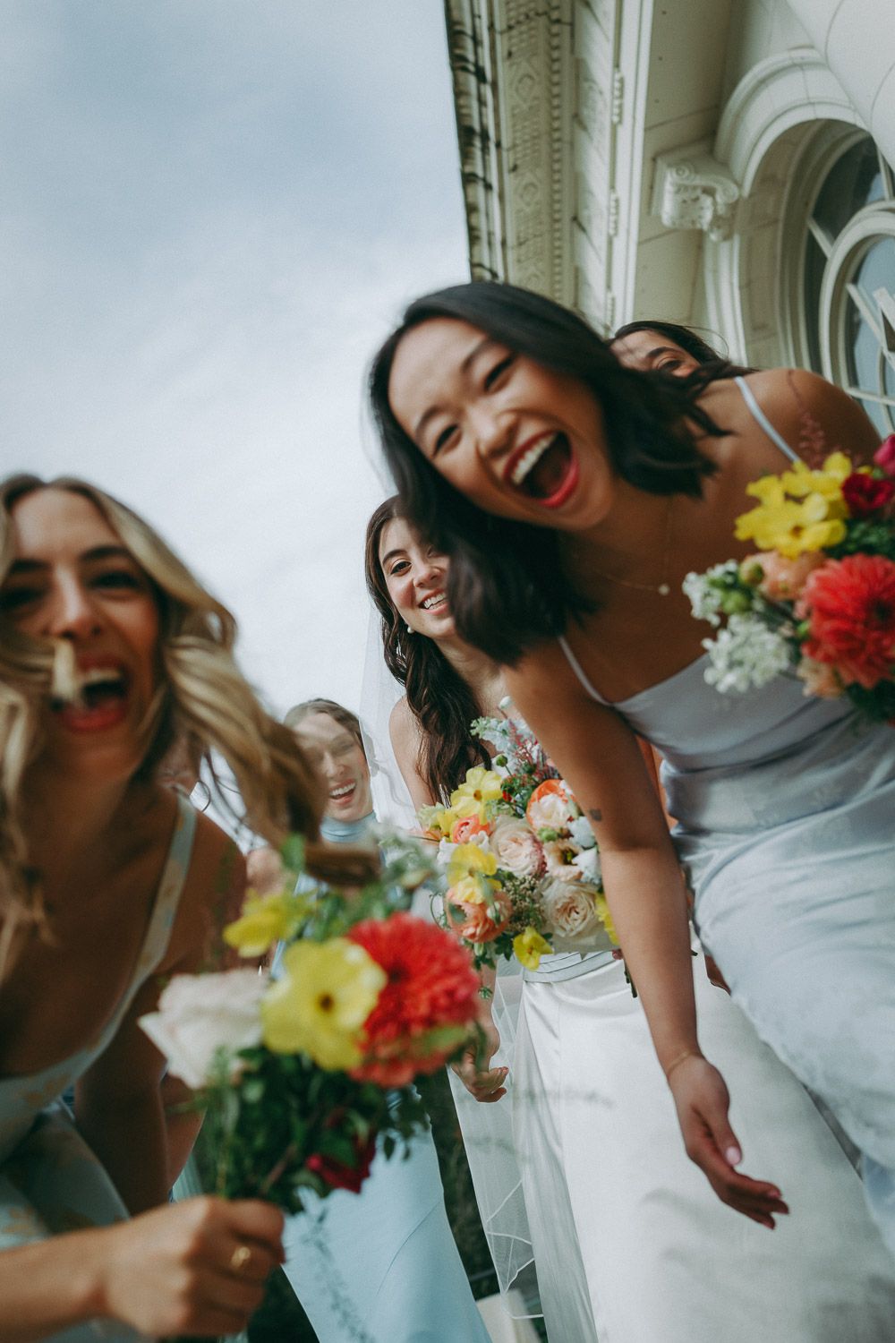 Bridesmaids at brooklyn wedding at the prospect park boathouse