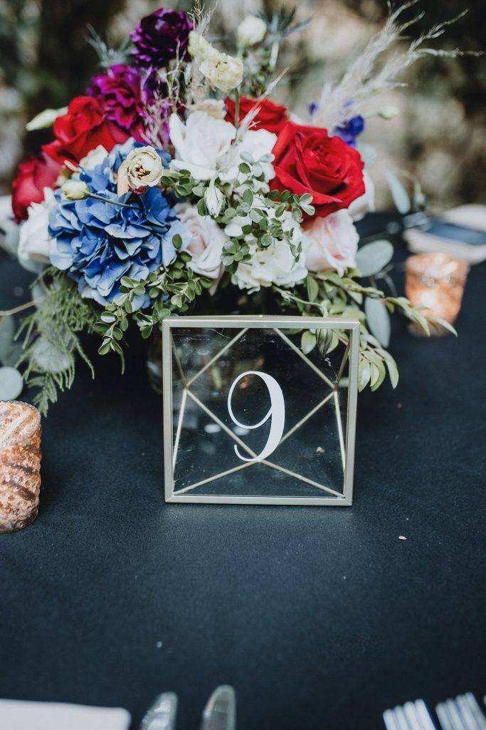Table decor at los angeles wedding in topanga canyon