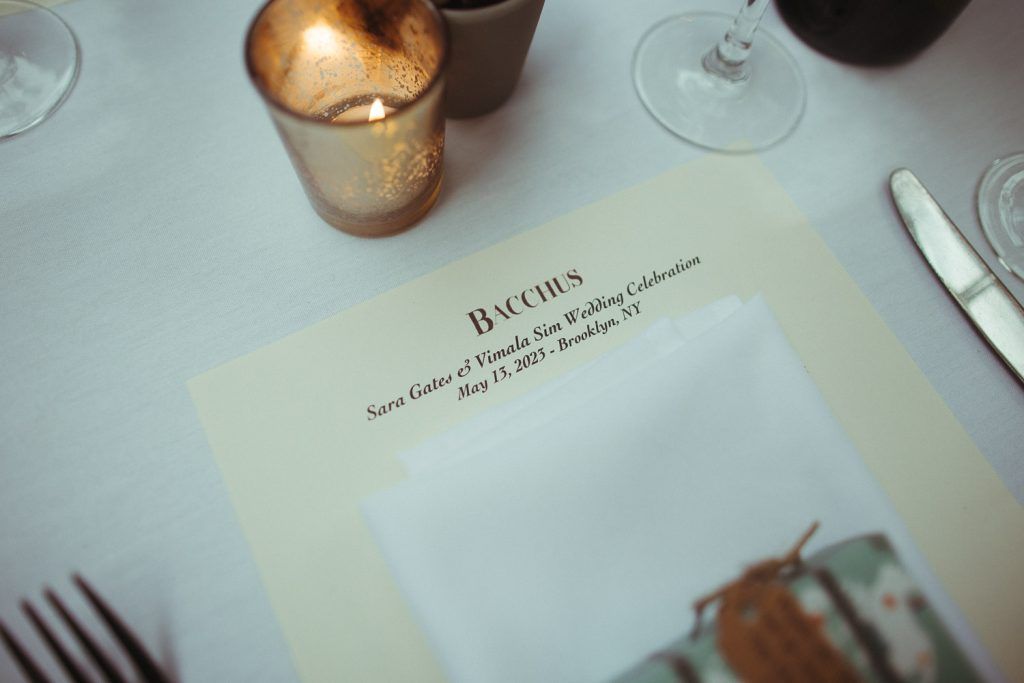 LGBTQ wedding of two brides in brooklyn restaurant
