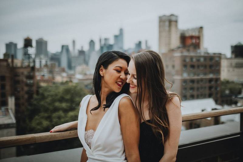 LGBTQ wedding of two brides in brooklyn