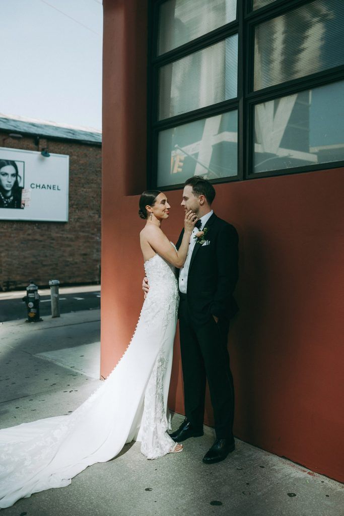 Bride and groom portrait at brooklyn wedding at the william vale