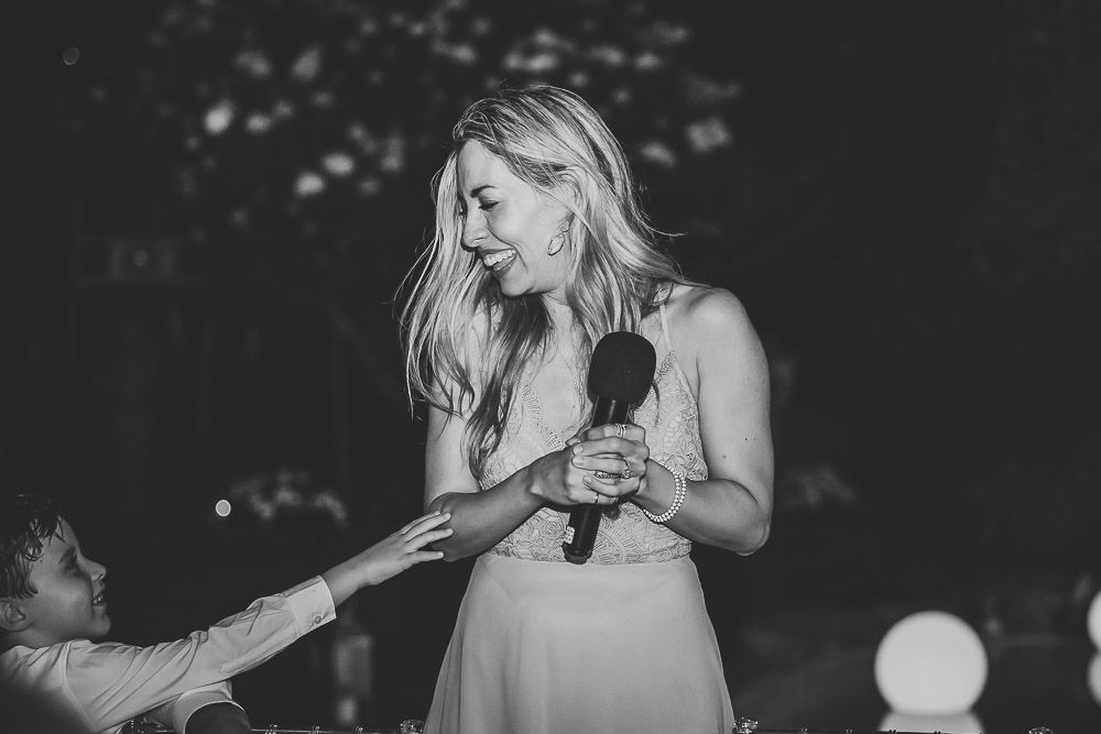 Backyard wedding reception in the hamptons