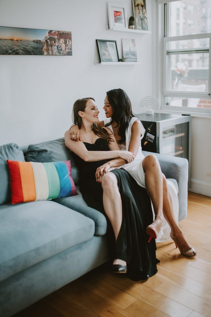 LGBTQ wedding of two brides in brooklyn