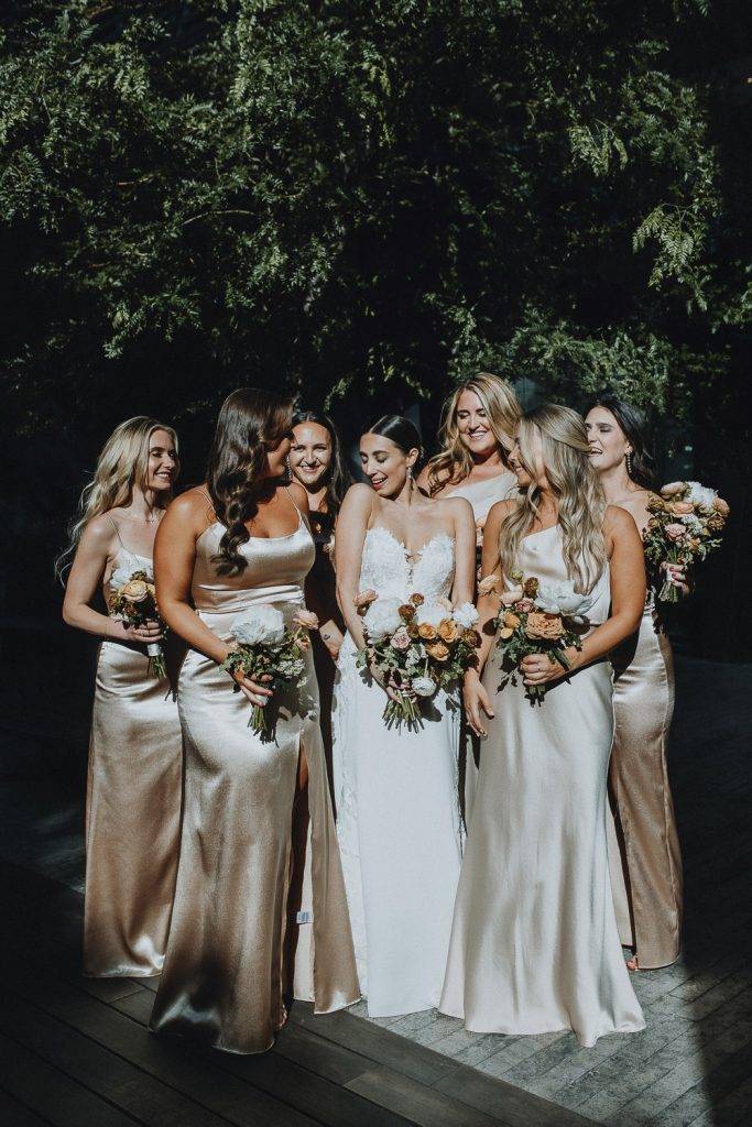 Bride and bridesmaids at brooklyn wedding at the william vale