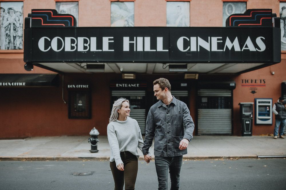 Fall engagement session in cobble hill brooklyn
