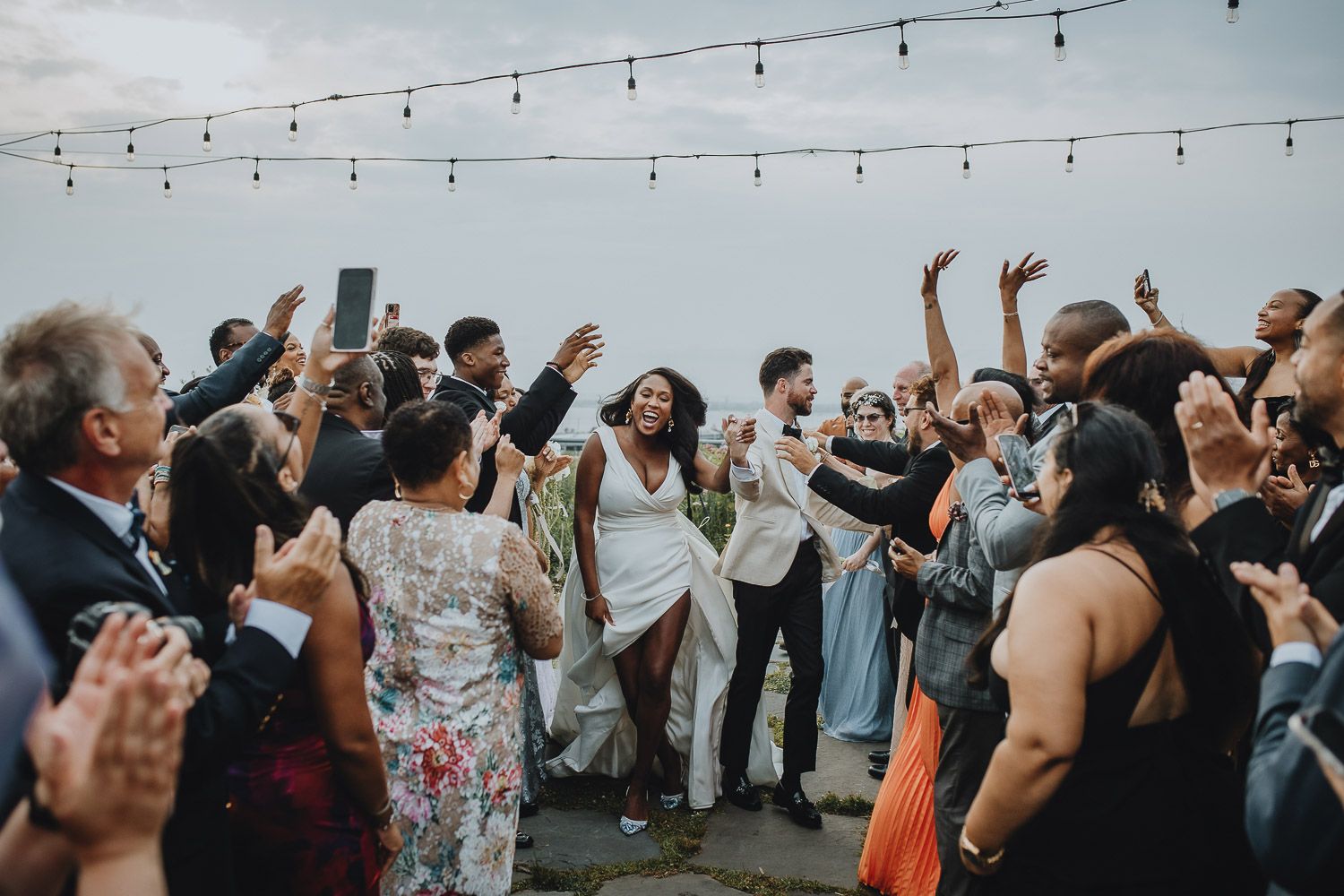 Wedding ceremony at brooklyn grange sunset park