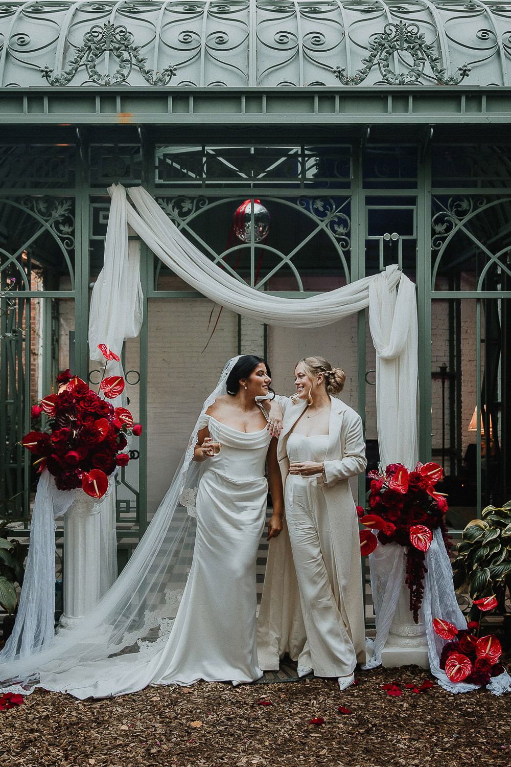 Queer garden wedding at milk and roses in brooklyn