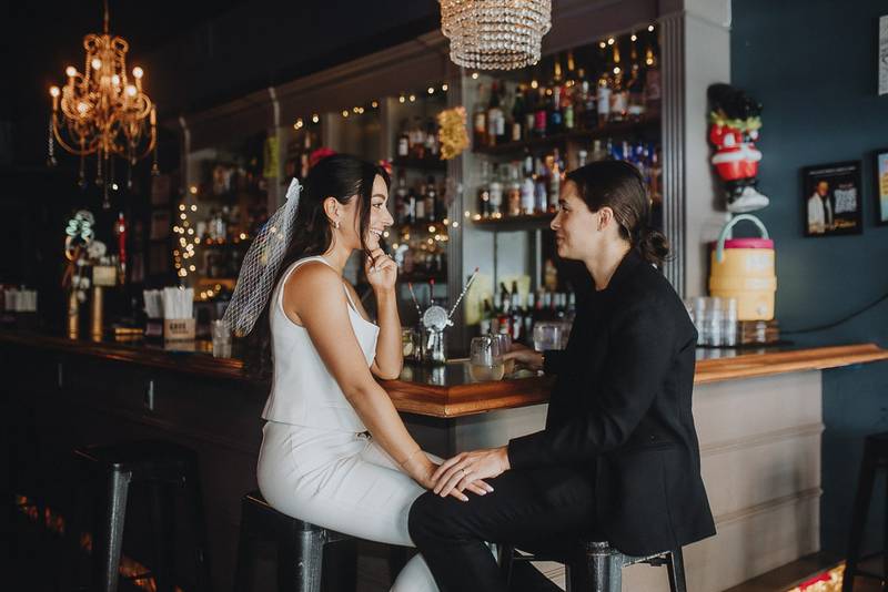 NYC elopement of lesbian couple - by Lucie B. Photo brooklyn wedding photographer