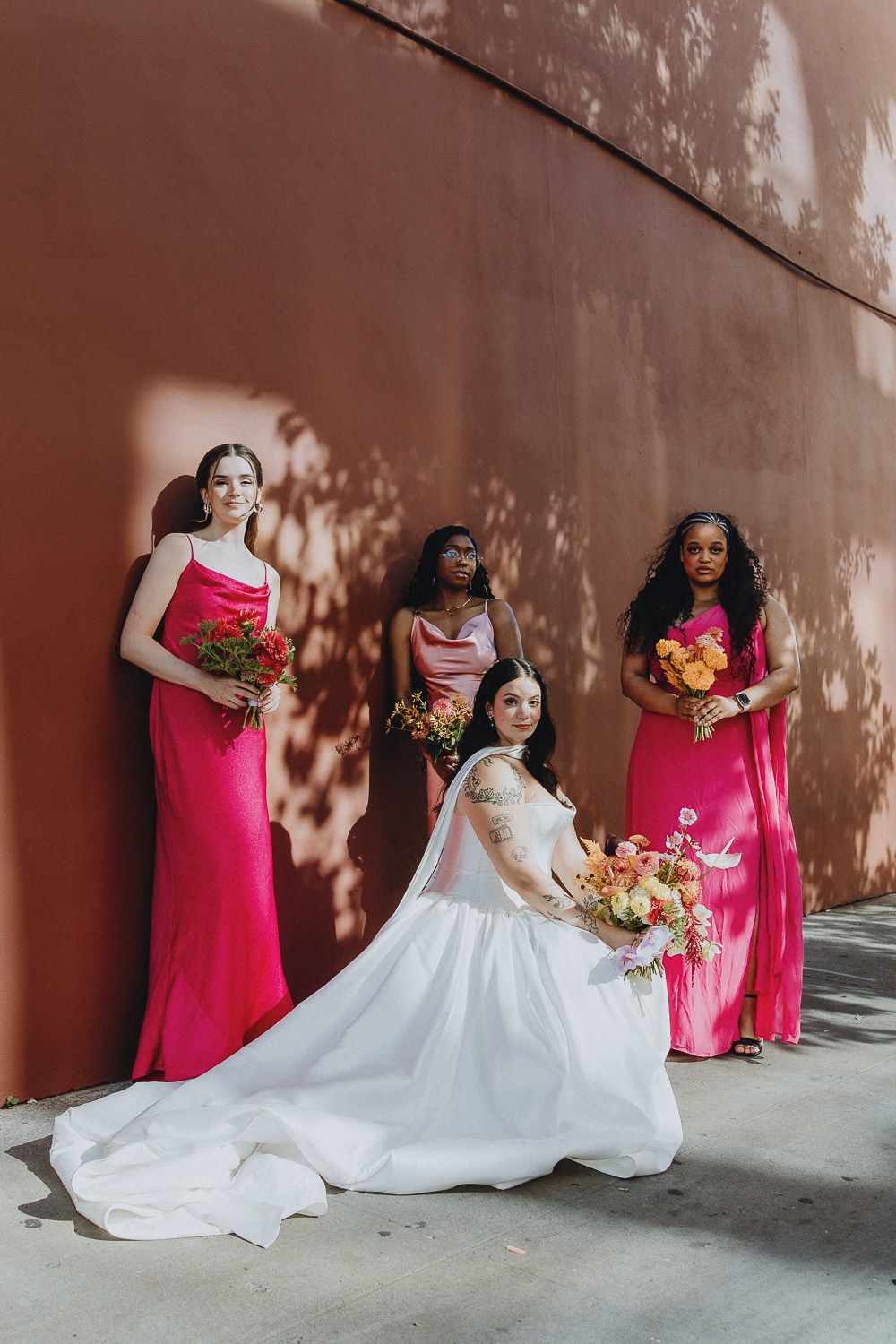 Bride and bridesmaids at brooklyn wedding