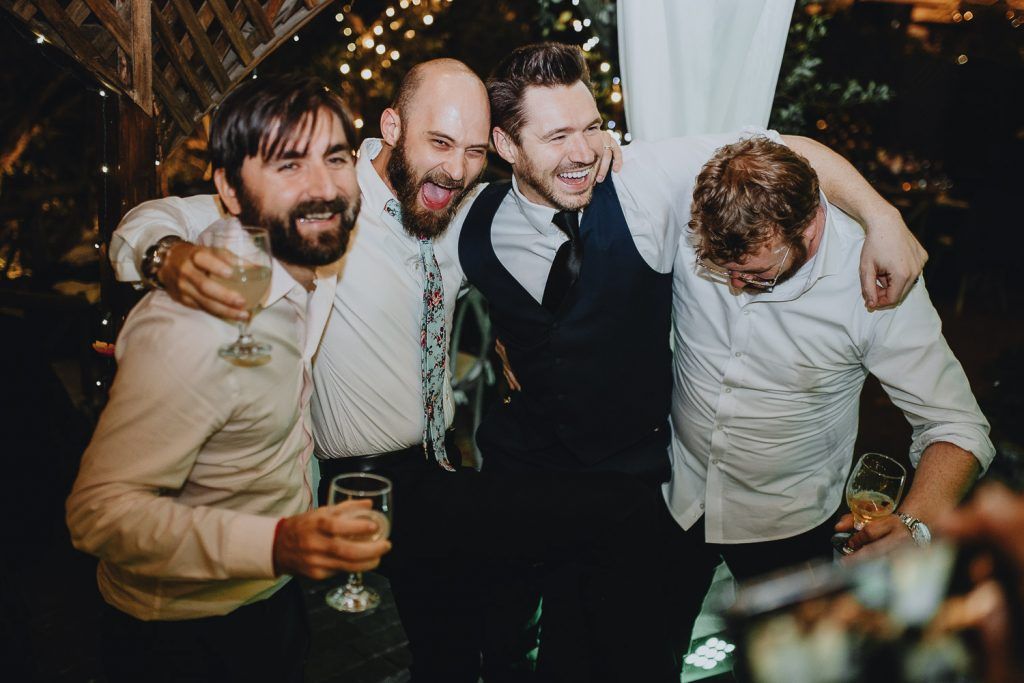 Fun reception party at los angeles wedding