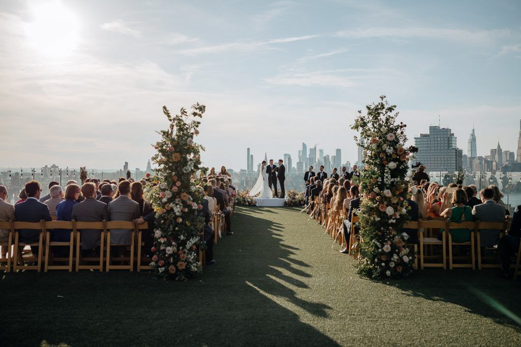 Wedding ceremony on top of the william vale in brooklyn