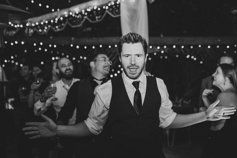 Fun reception party at los angeles wedding