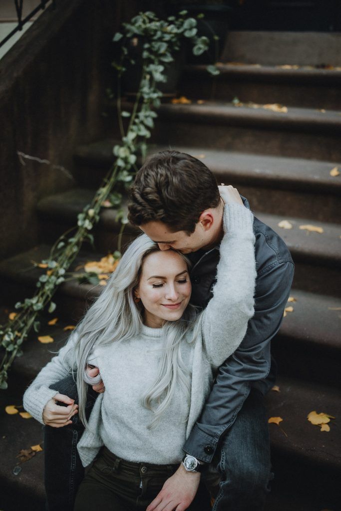 Fall engagement session in cobble hill brooklyn