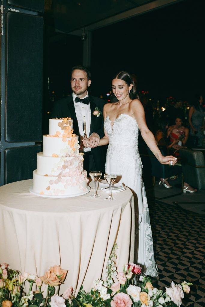 Cake cutting at brooklyn wedding at the william vale