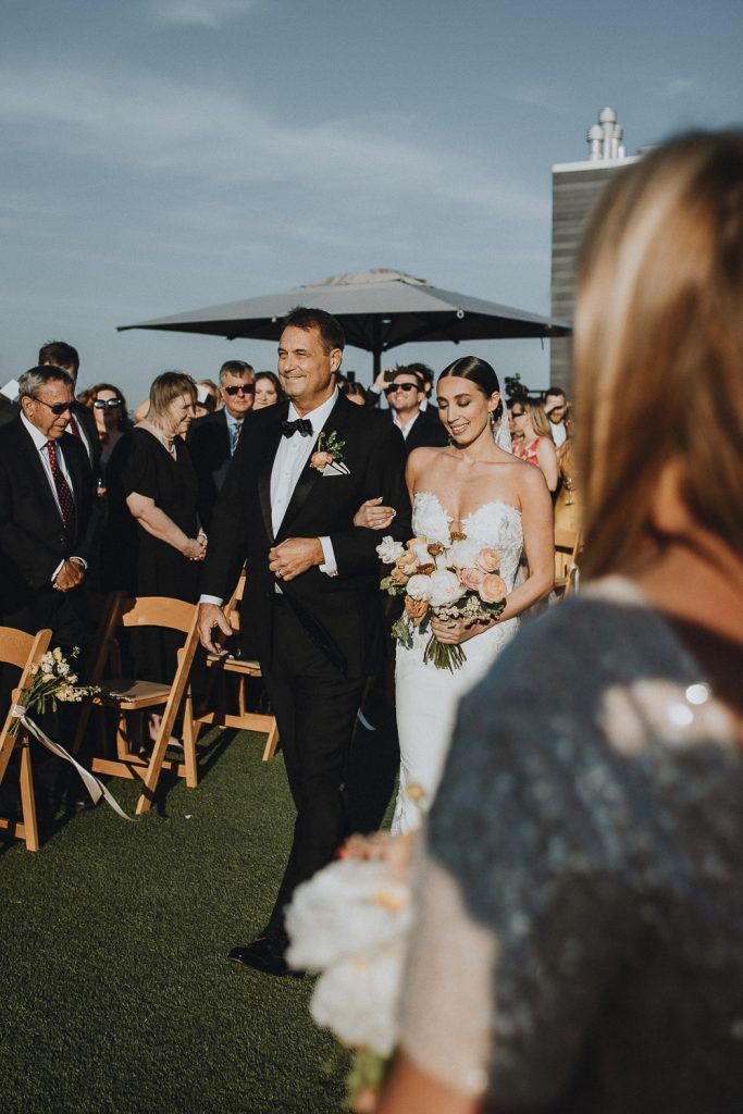 Wedding ceremony on top of the william vale in brooklyn
