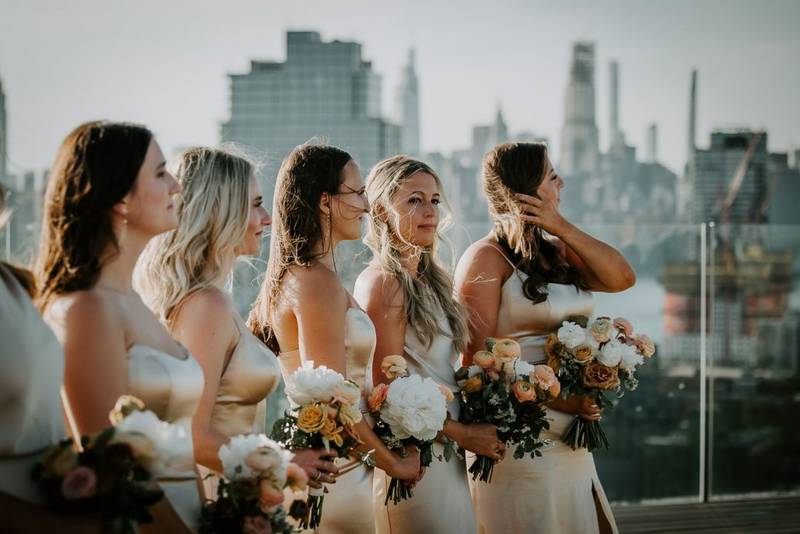 Wedding ceremony on top of the william vale in brooklyn