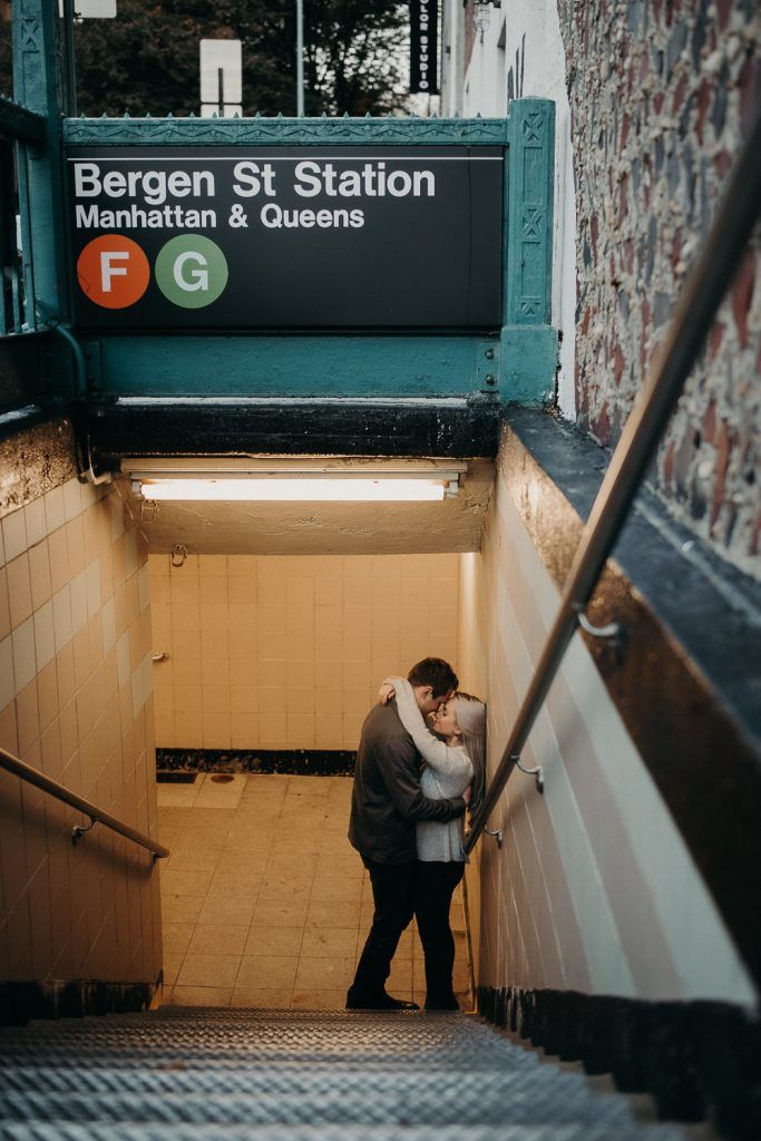 Fall engagement session in cobble hill brooklyn