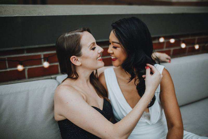 LGBTQ wedding of two brides in brooklyn