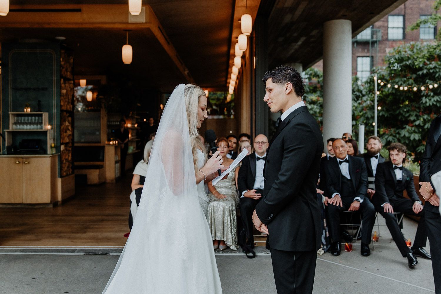 Wedding ceremony at celestine in dumbo brooklyn
