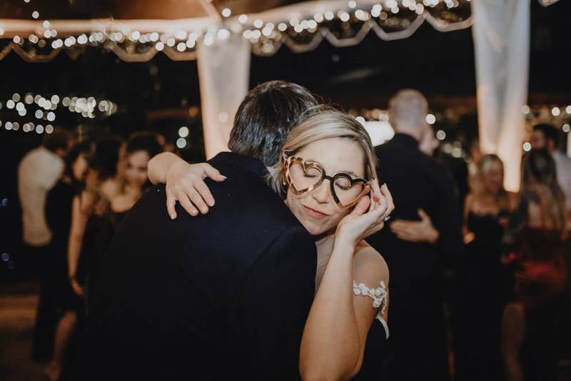 Night flash bride portrait at los angeles wedding