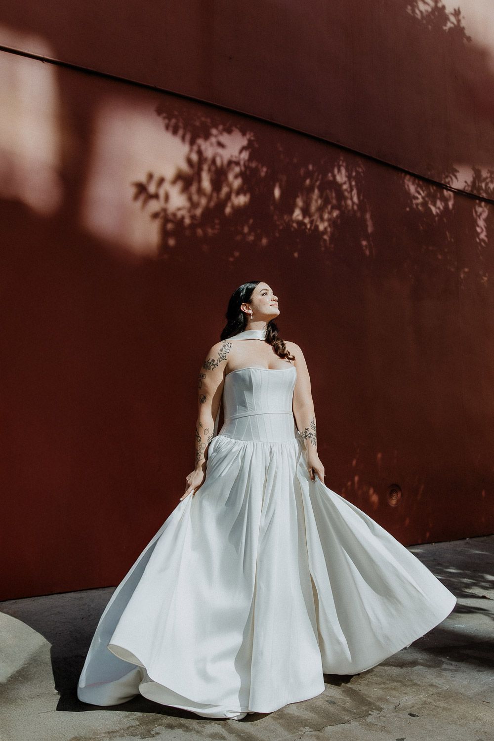 Creative bridal portrait at brooklyn wedding