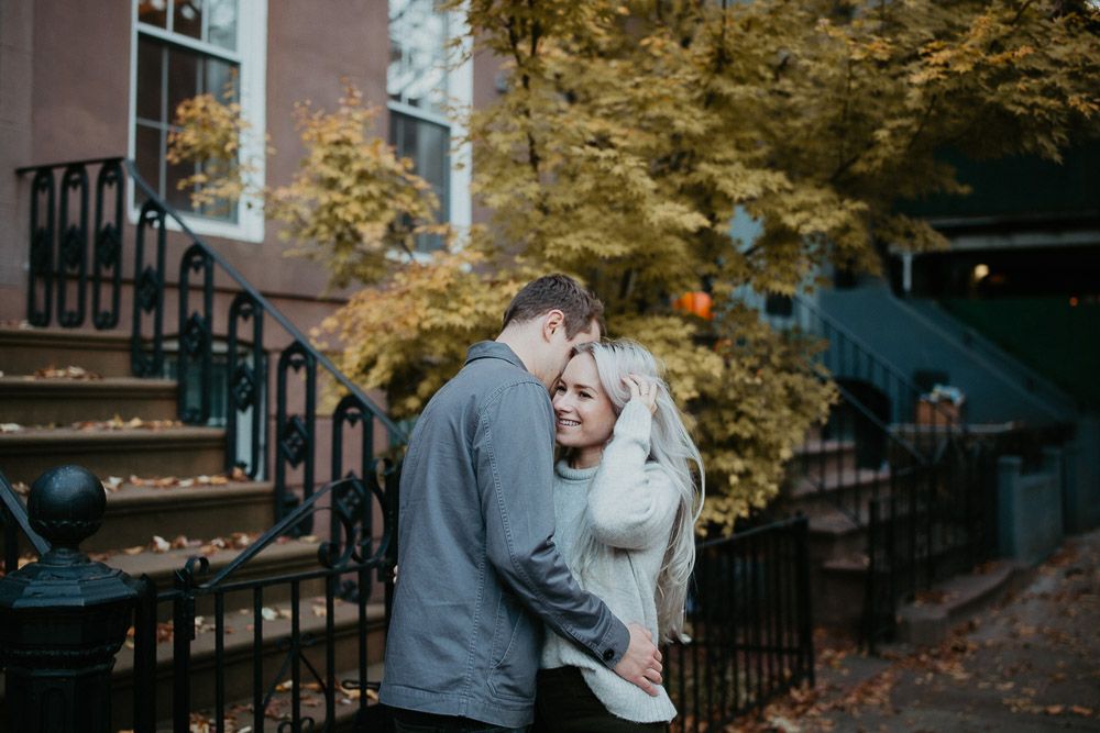 Fall engagement session in cobble hill brooklyn