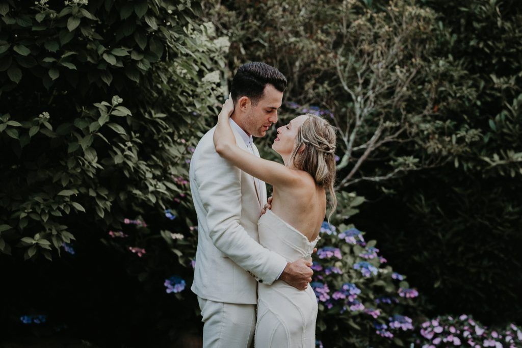 Bride and groom's first dance at hamptons backyard wedding