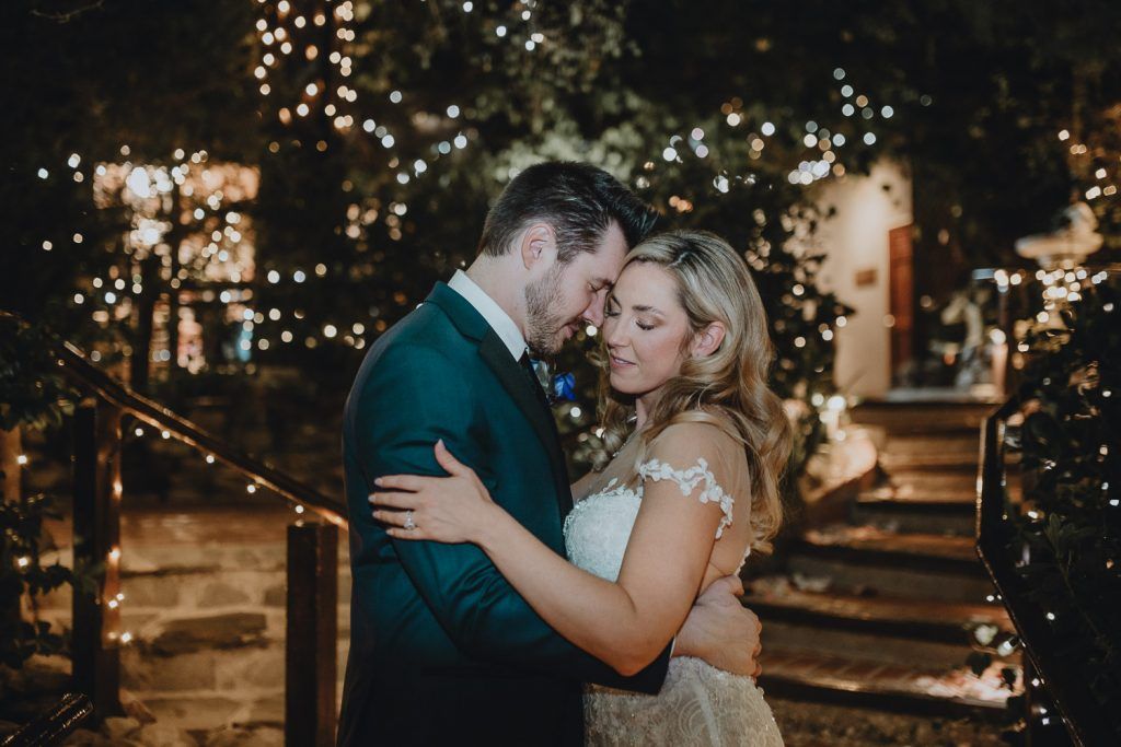 Bride and groom flash portrait at los angeles wedding