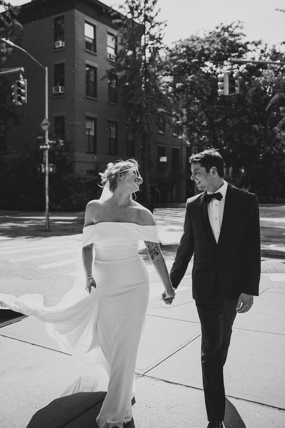 Bride and groom at classy nyc wedding in brooklyn heights