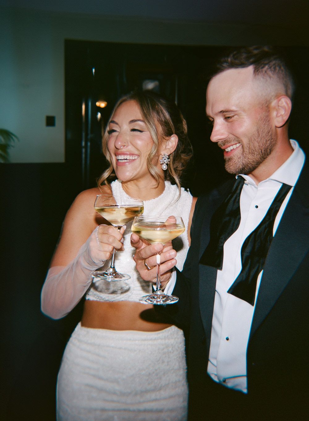 Bride and groom at nyc wedding at the foundry