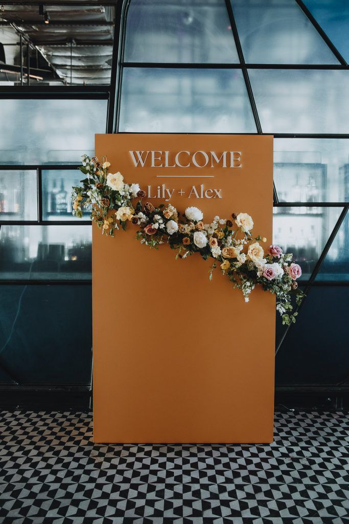 Welcome sign at brooklyn wedding at the william vale
