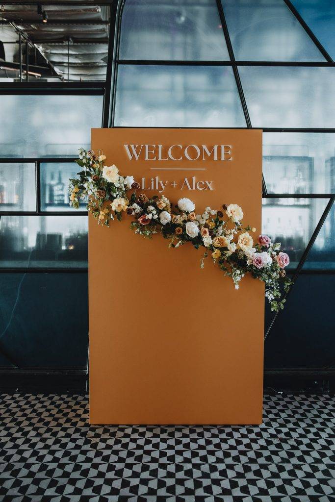Welcome sign at brooklyn wedding at the william vale