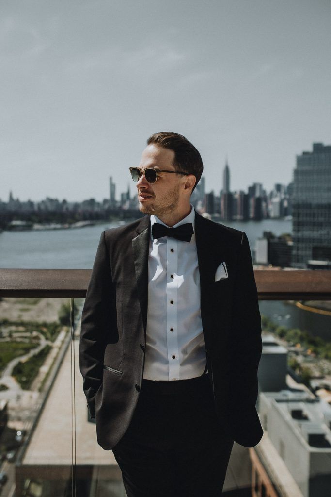 Groom portrait at brooklyn wedding at the william vale