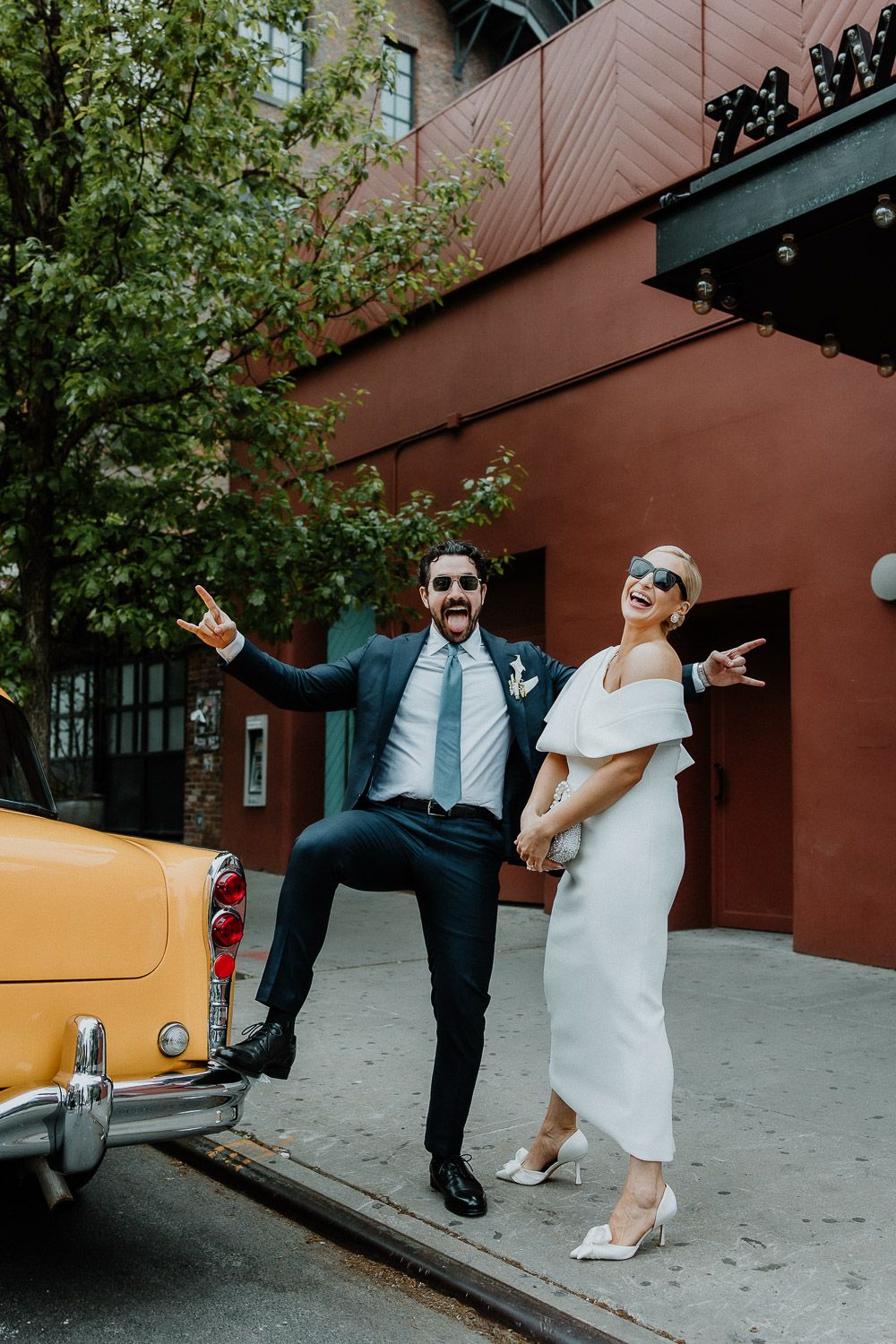 Fun bride and groom at brooklyn wedding
