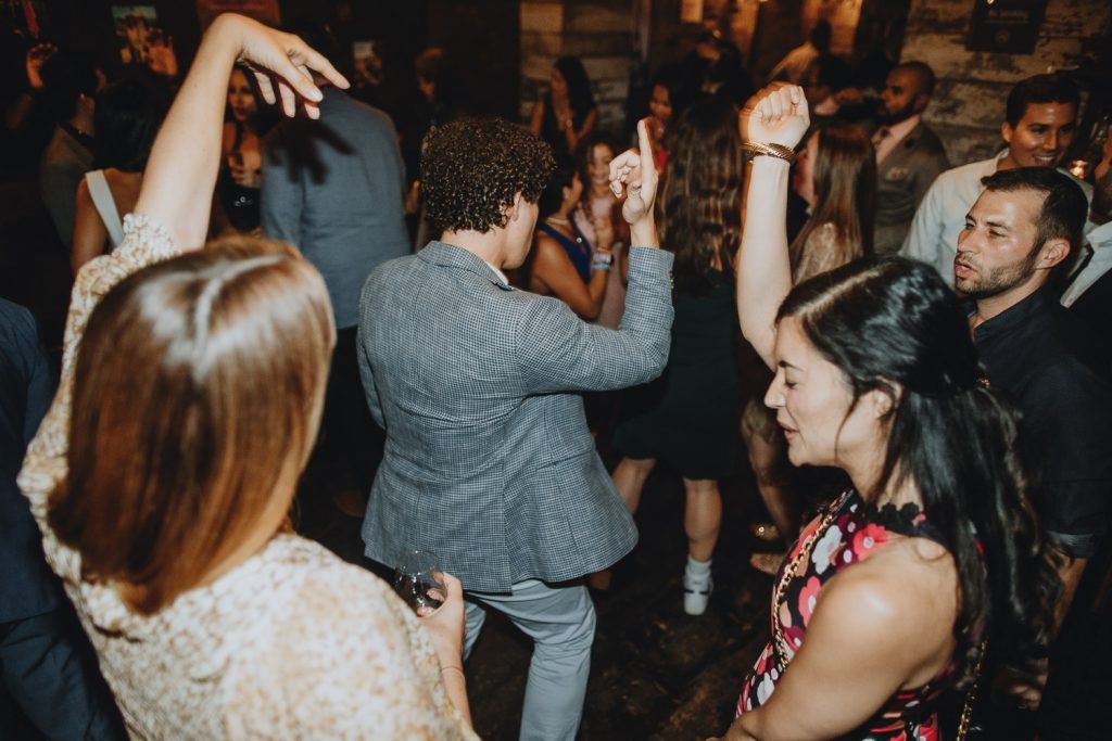 LGBTQ wedding of two brides in brooklyn restaurant