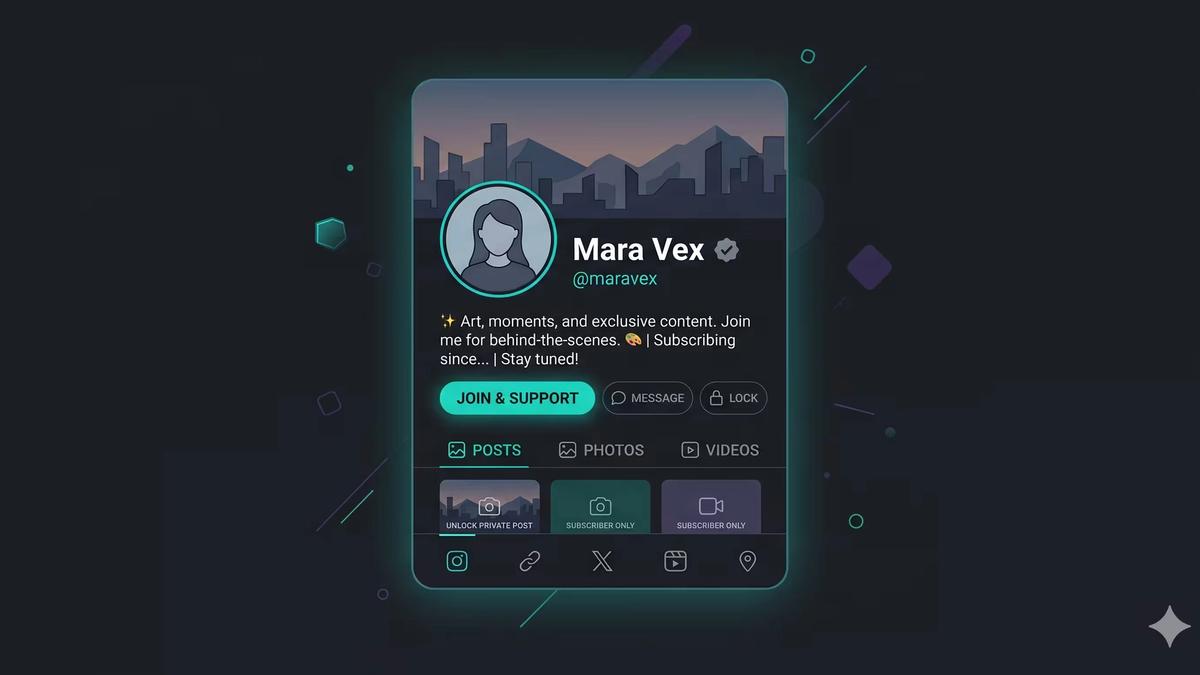 Editorial illustration of AI creator persona naming and branding choices
