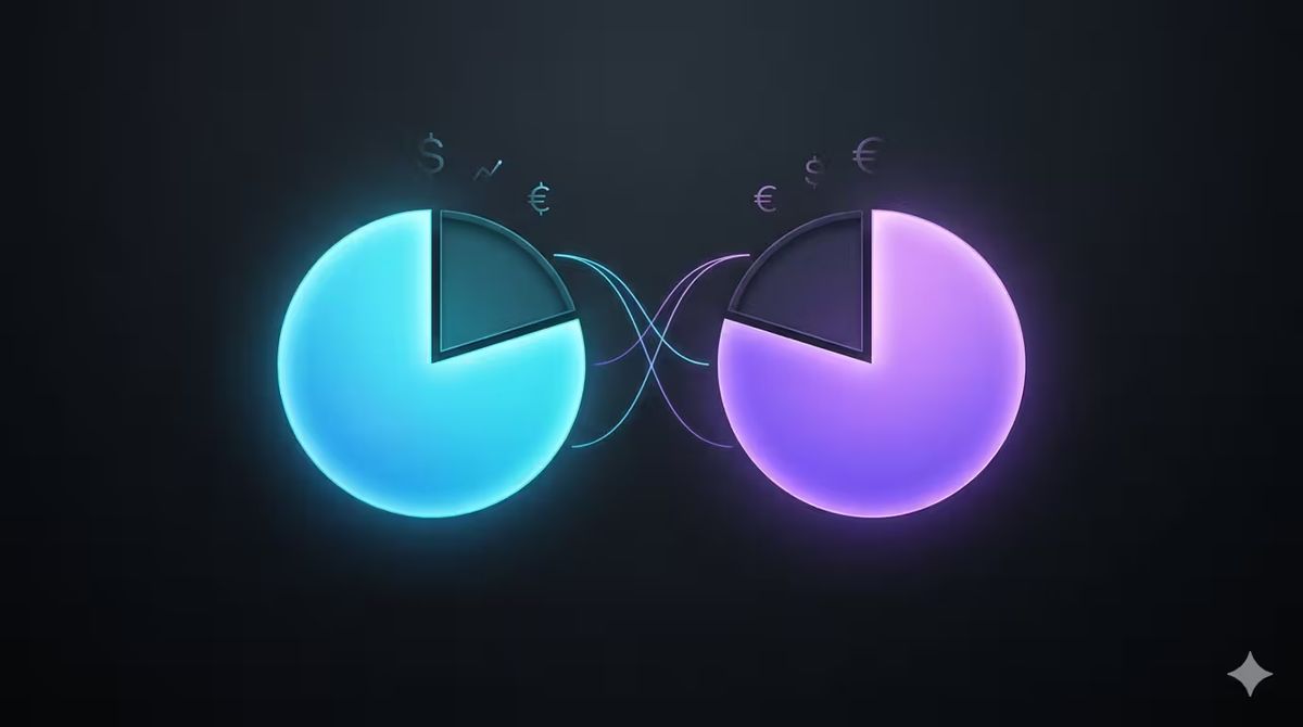 Illustration éditoriale de la comparaison du partage de revenus entre plateformes