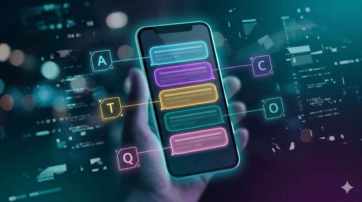 Editorial illustration of the 5-part DM message formula