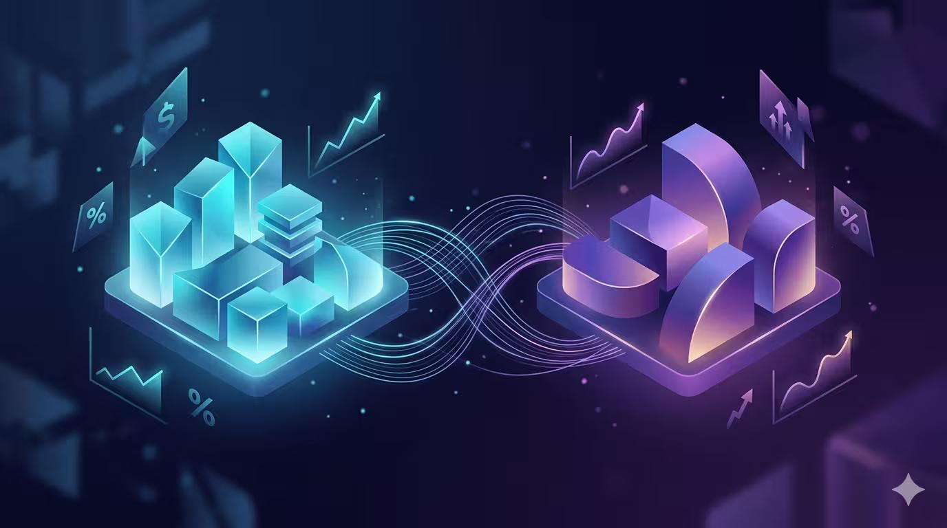 Editorial illustration comparing Fansly and Fanvue platform features for AI creators